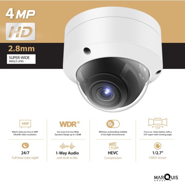 Hikvision/Uniview Compatible IP Dome Camera (4MP)- IPC-YD400 - Image 2
