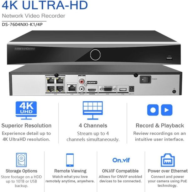 Hikvision - DS-7604NXI-K1/4P (4ch NVR) - Image 3