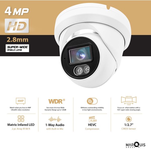 Hikvision/Uniview Compatible IP Turret Camera (4MP)-IPC-XD400 - Image 2