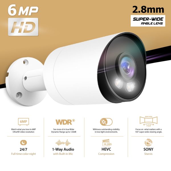 IPC-YB624 Hikvision/Uniview Compatible IP Bullet Camera (6MP) - Image 2