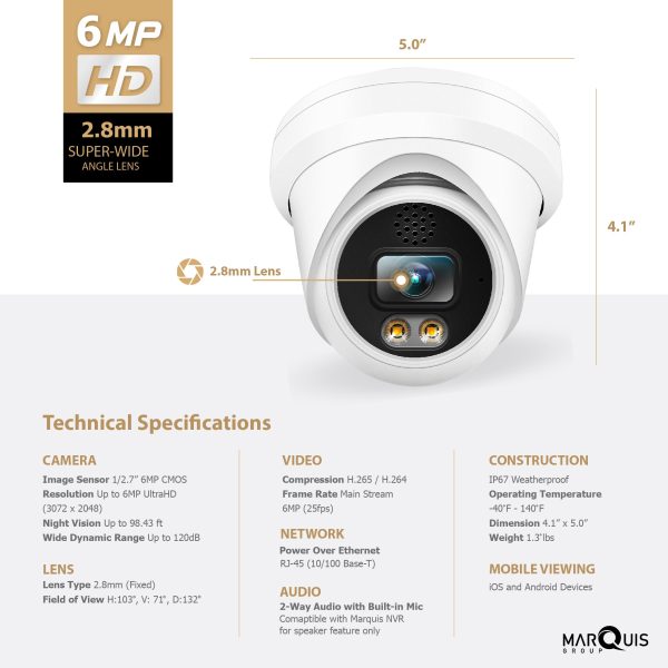 Hikvision/Uniview Compatible IP Turret Camera (6MP)- IPC-DL624 - Image 3