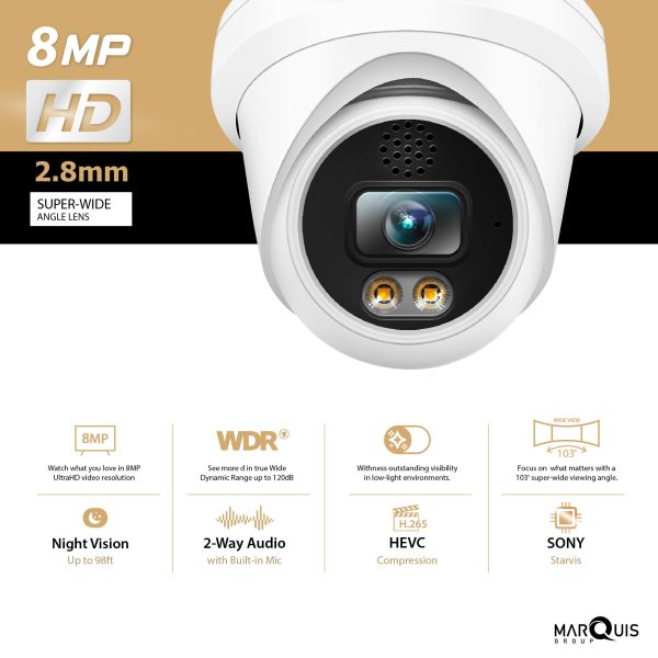Hikvision/Uniview Compatible IP Turret Camera (8MP)- IPC-DL824 - Image 2
