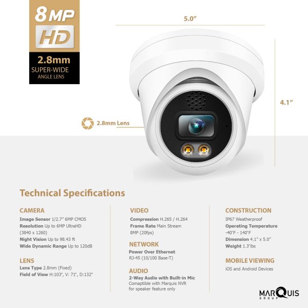 Hikvision/Uniview Compatible IP Turret Camera (8MP)- IPC-DL824 - Image 3