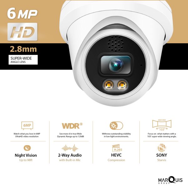 Hikvision/Uniview Compatible IP Turret Camera (6MP)- IPC-DL624 - Image 2