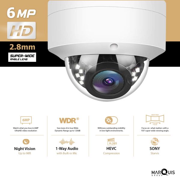 Compatible 6mp Uniview / Hikvision IP Dome Camera (IPC-YD600) - Image 2