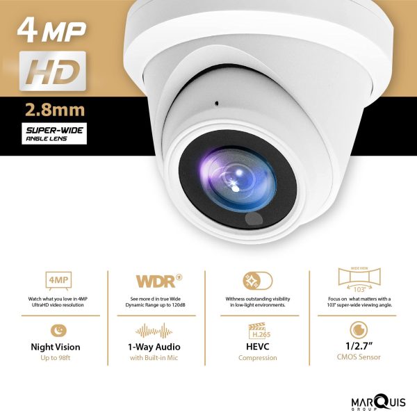 Hikvision/Uniview Compatible IP Turret Camera (4MP)- IPC-YT40 - Image 2