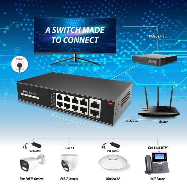 8 Gigabit Port PoE Switch with 2 Gigabit Uplinks - Image 5